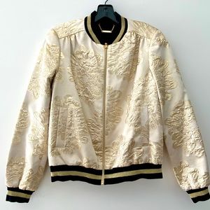 Trina Turk Gold Bomber Jacket